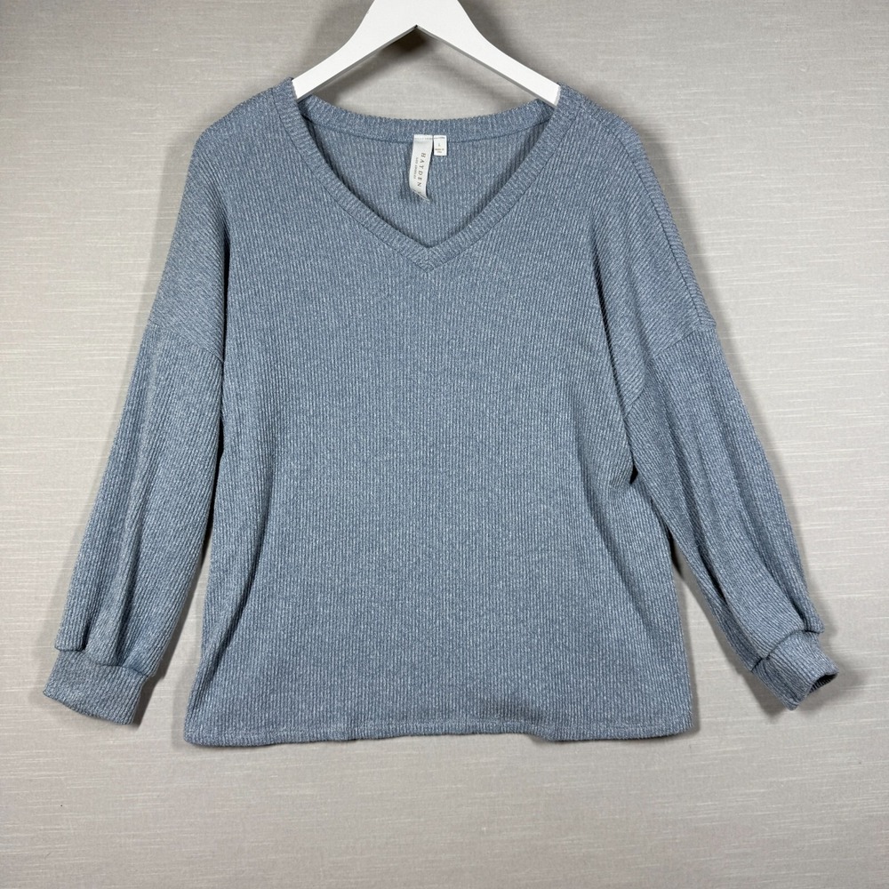 Hayden Sweater Womens Large Blue Casual Neutral Classic Comfort Clean Minimalist